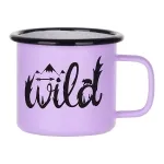  Customized Enamel Matt Mug with Black Rim 12oz